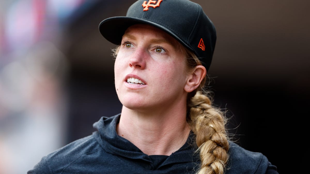 Assistant coach Alyssa Nakken interviews for Giants manager