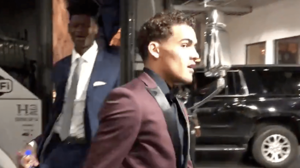 Trae Young copies LeBron James with suit shorts at NBA Draft