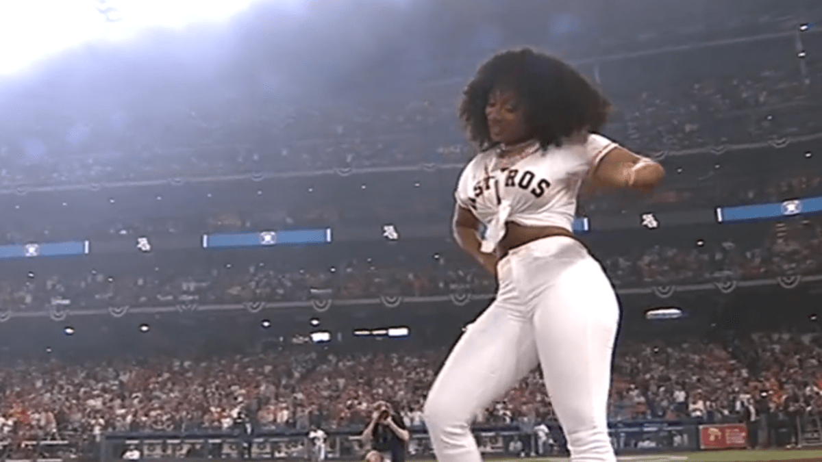 Megan Thee Stallion Throws the First Pitch at Houston Astros' Game