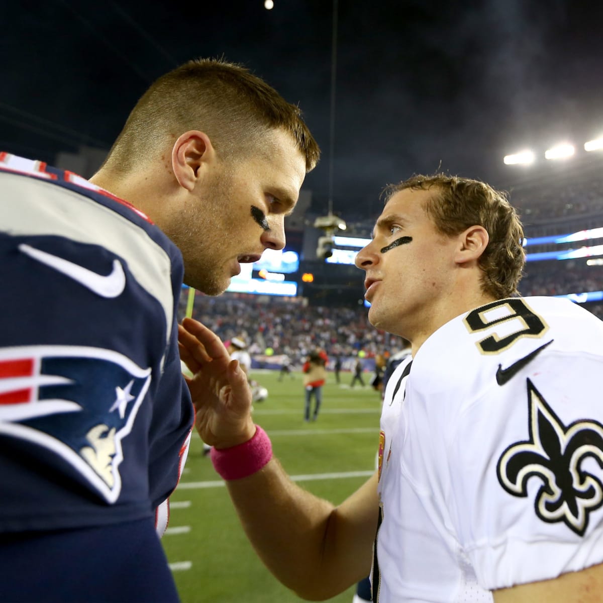 Tom Brady Plays Catch with Drew Brees' Son After Game