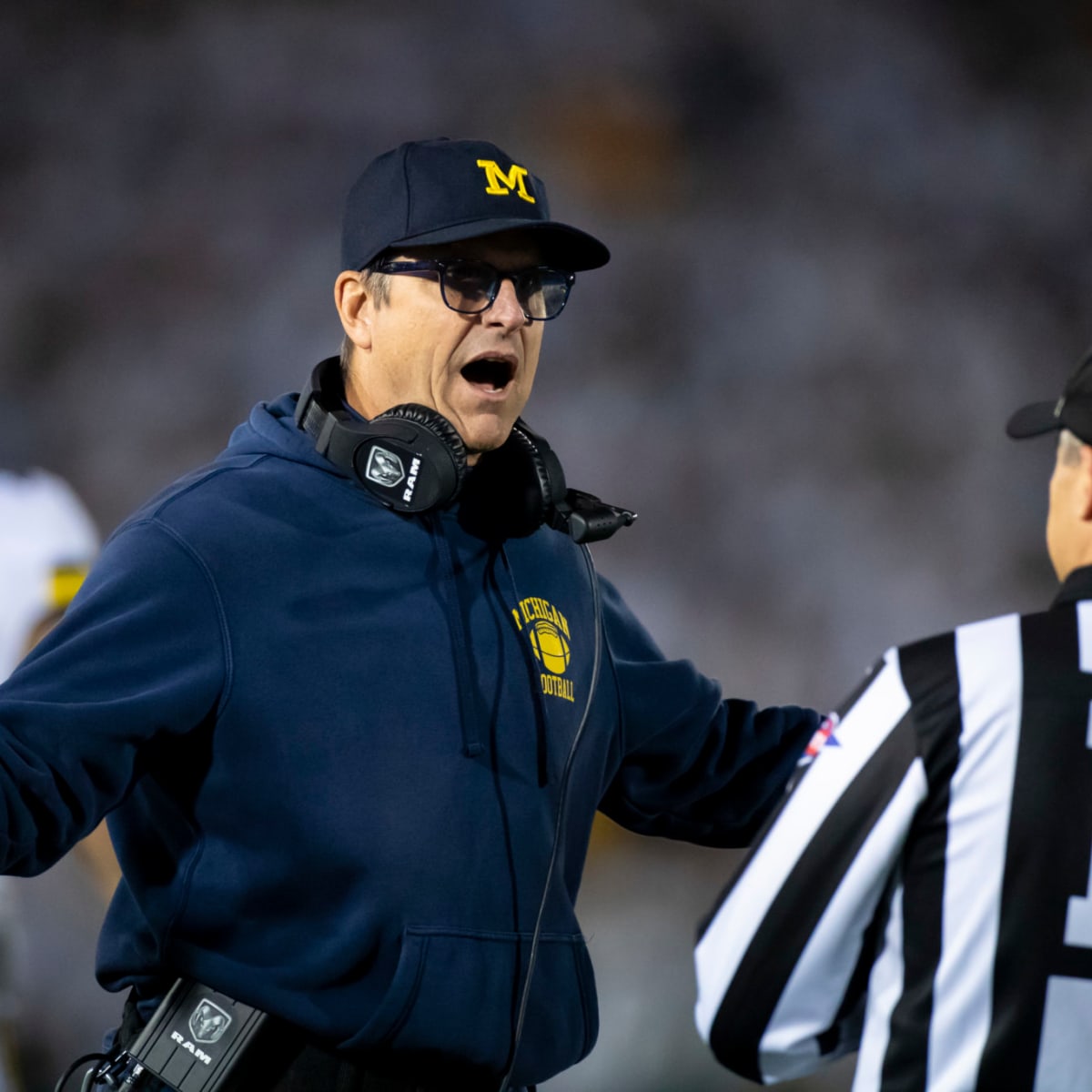 Jim Harbaugh was just a tad angry after the no-call in the end zone