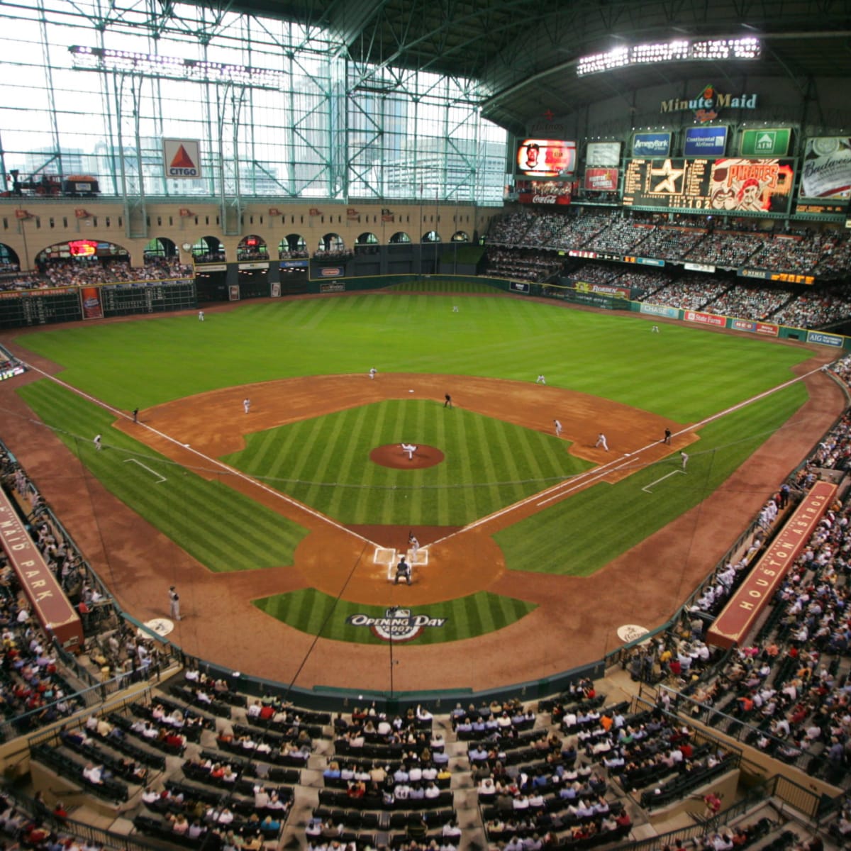 2017 Houston Astros World Series banner missing from Minute Maid Park plaza