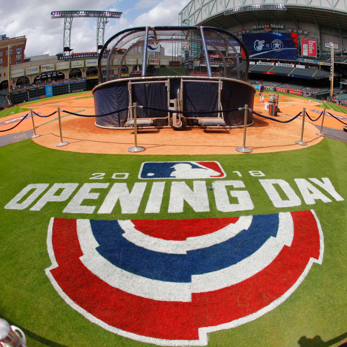 Oversized baseball's sit outside of Minute Maid Stadium, home to the MLB's  Houston Astro's. These baseball's sit at the entrances of the stadium Stock  Photo - Alamy