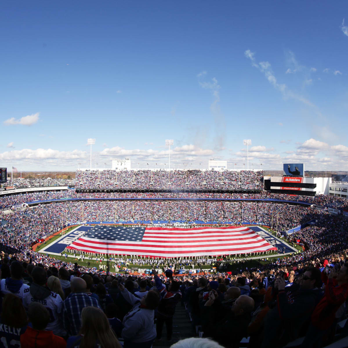 Buffalo Bills - Finishing touches being applied to the new A-Turf at Ralph  Wilson Stadium. Pictured above is a full view of the field with the new  blue end zones, stripes at