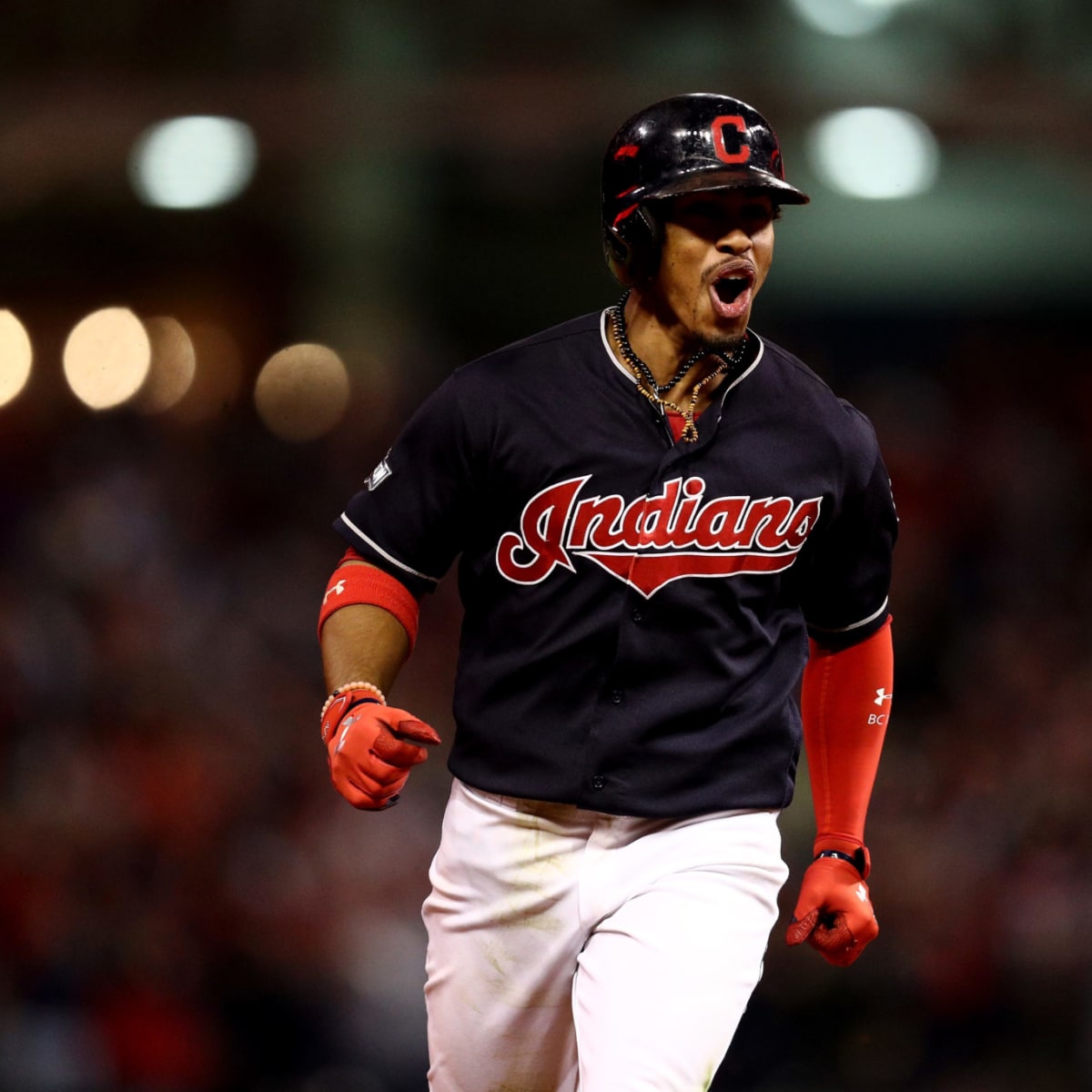 Cleveland Indians shortstop Francisco Lindor is sporting a new