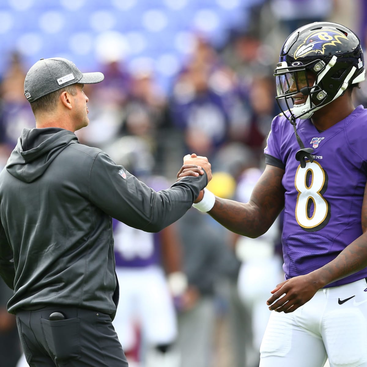 Ravens' John Harbaugh has cringey sideline interview after first quarter