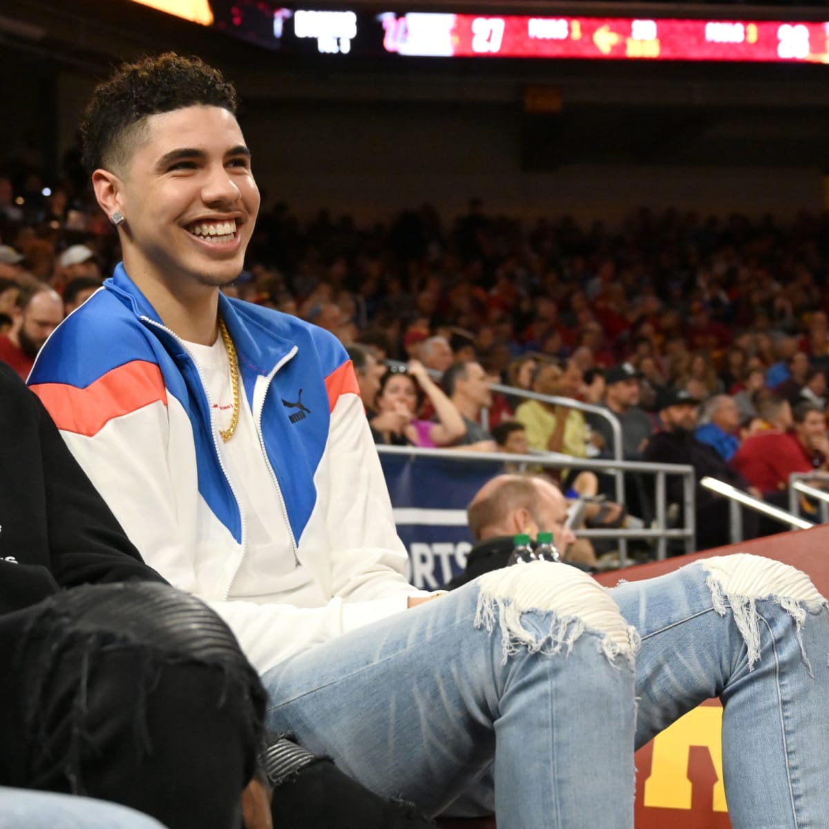 LaMelo Ball of the Charlotte Hornets reacts after shooting for three  News Photo - Getty Images