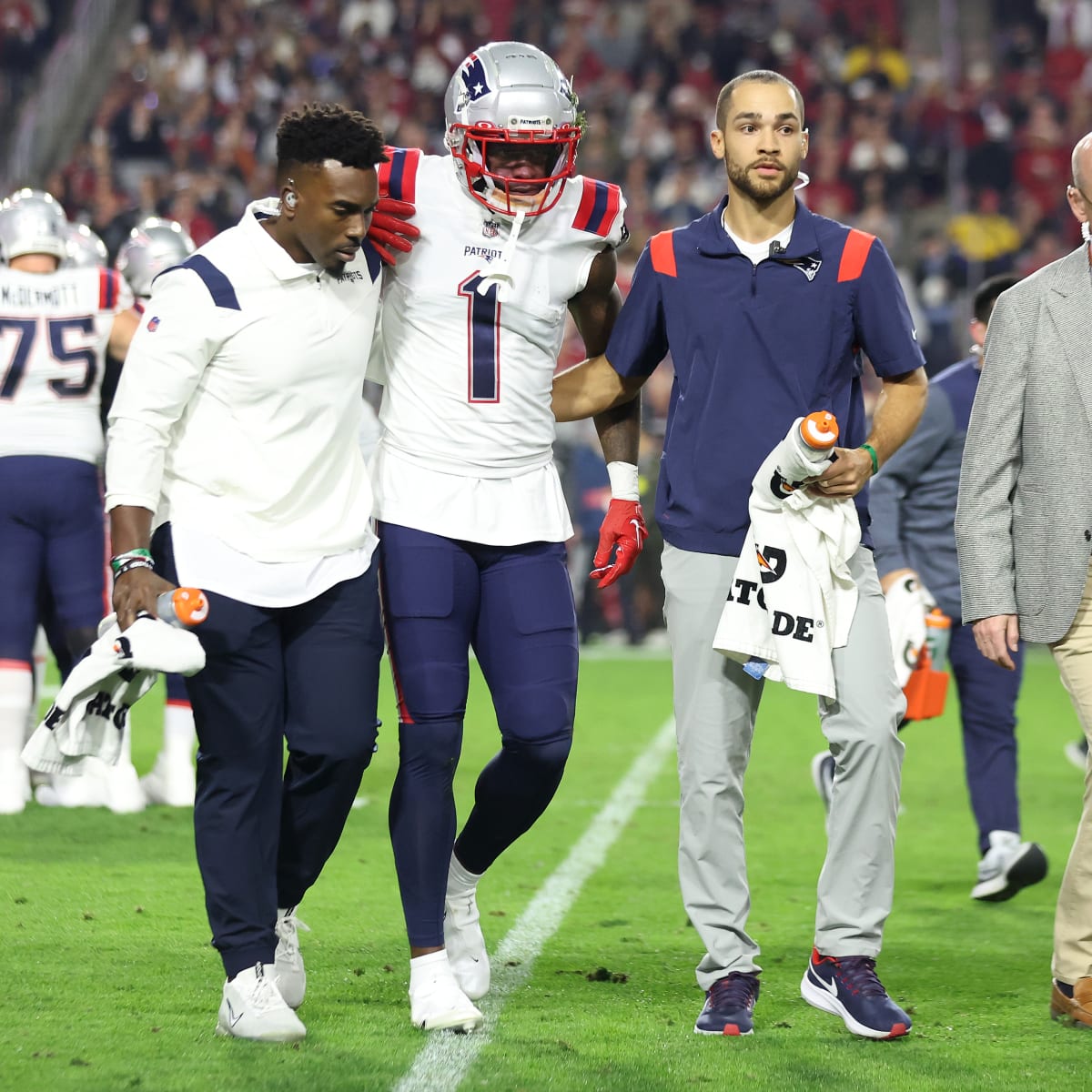 New England Patriots wide receiver Nelson Agholor (15) reacts