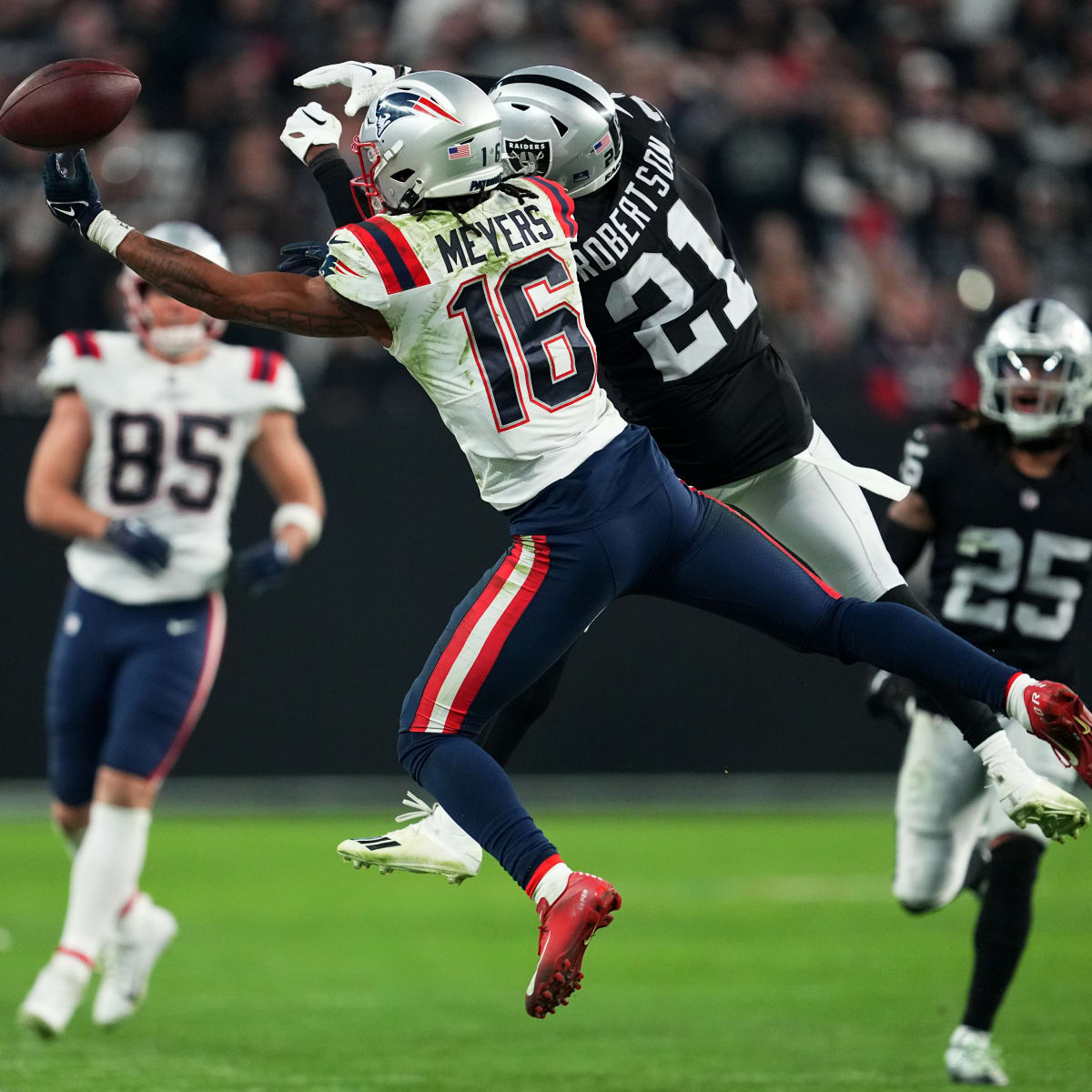 Las Vegas Raiders wide receiver Jakobi Meyers (16) is seen during