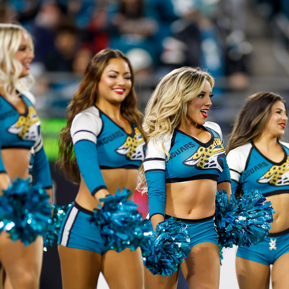 Florida Memory • Cheerleaders at the Jacksonville Jaguars inaugural game  against the Houston Oilers.