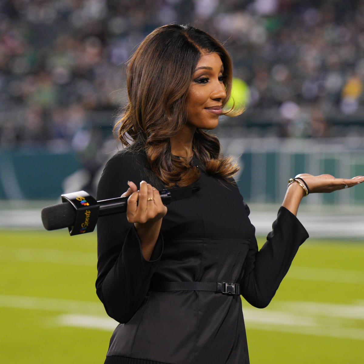 NFL fans are only just realizing NBC host Maria Taylor is pregnant ahead of  season opener as they notice her 'pouch'