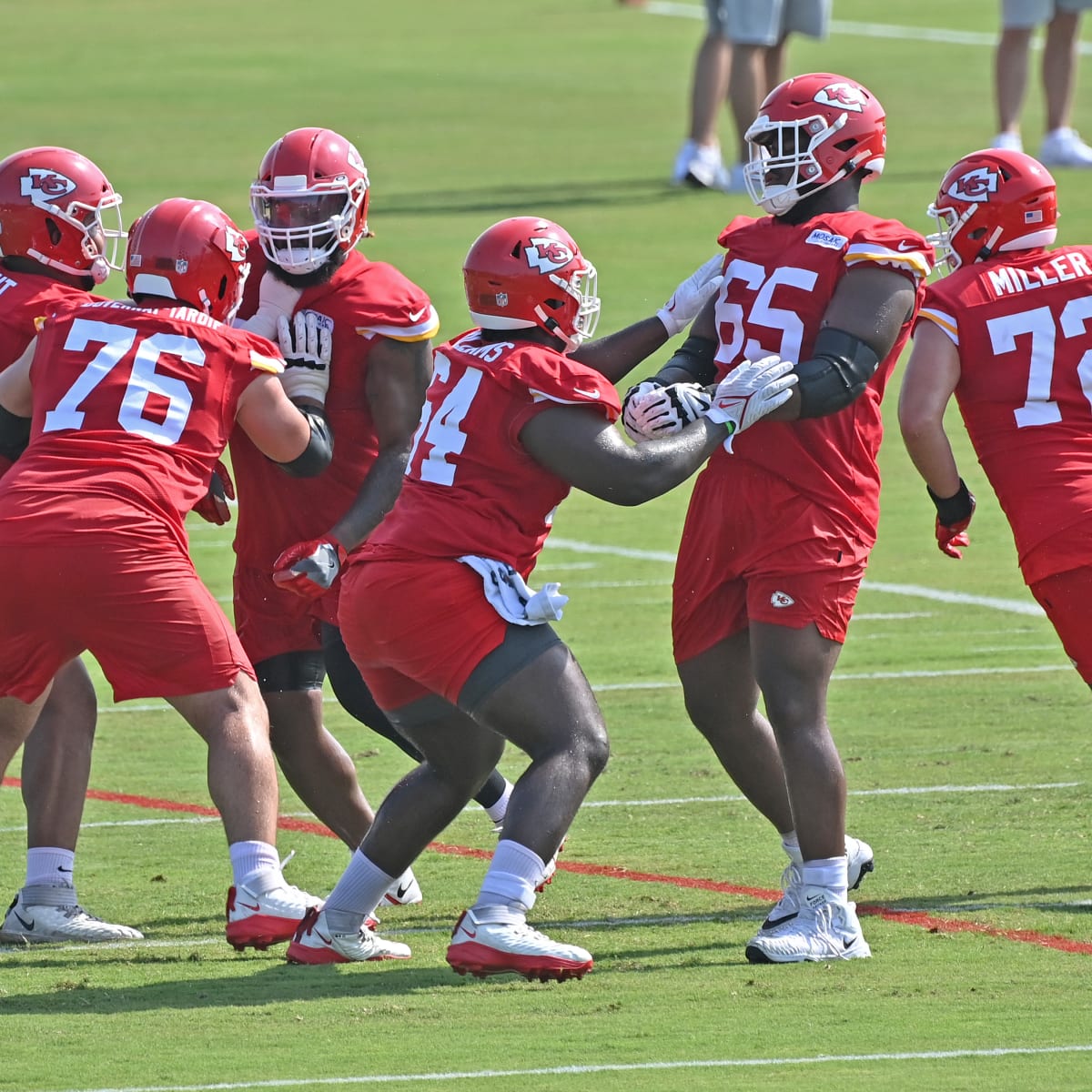 Kansas City Chiefs tackle Laurent Duvernay-Tardif (76) walks off