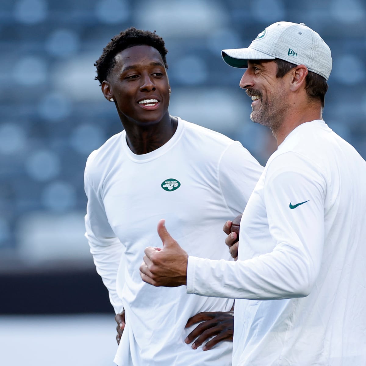 Jets Practice Report  Sauce Gardner Picks Off Aaron Rodgers on Day 1 in  Pads