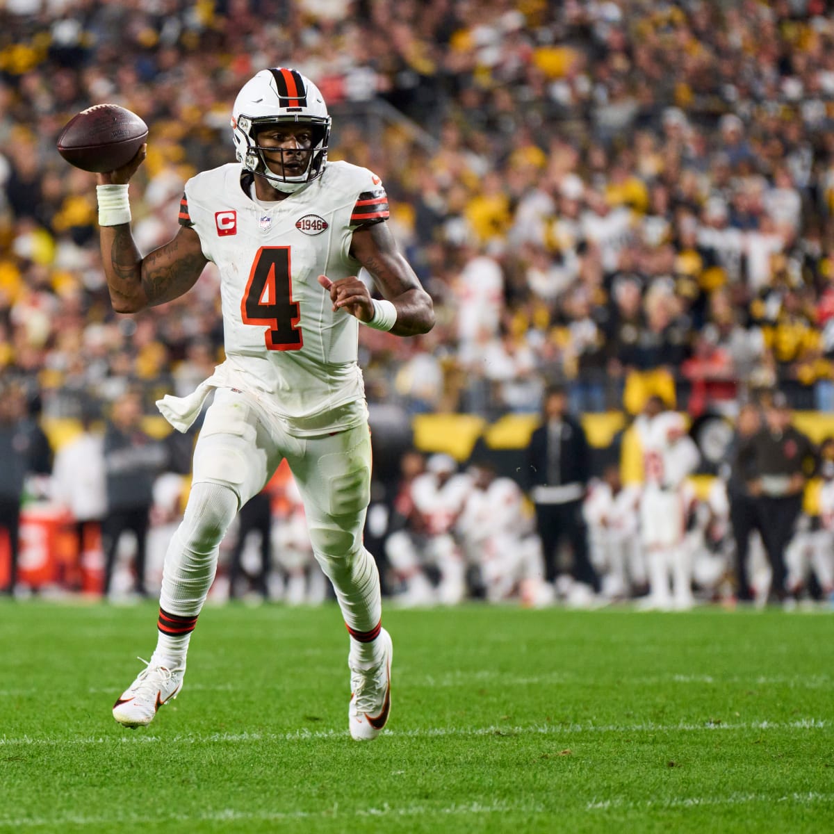 Deshaun Watson of the Cleveland Browns runs for a touchdown during News  Photo - Getty Images