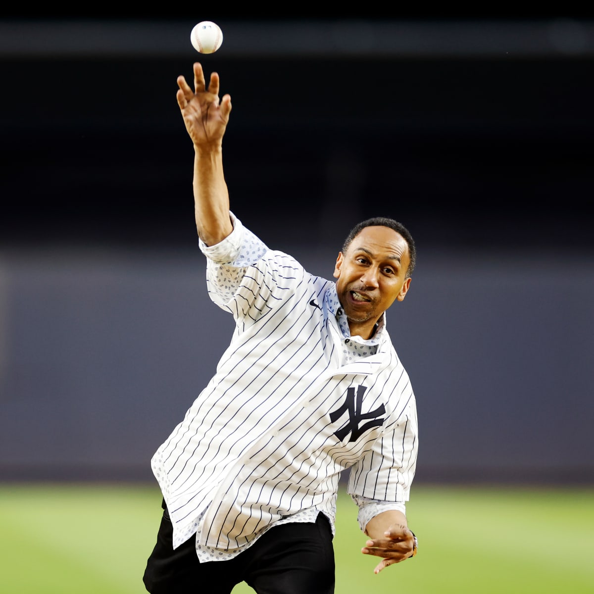 Stephen A. Smith 'Disgusted' After His Bad First Pitch at Yankees Game