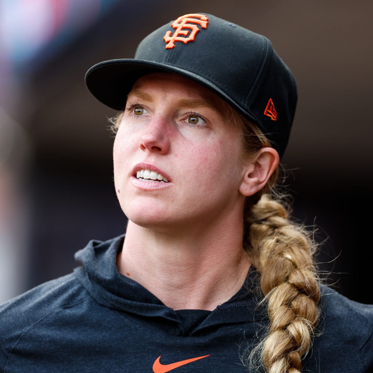 San Francisco Giants assistant coach Alyssa Nakken, the first full