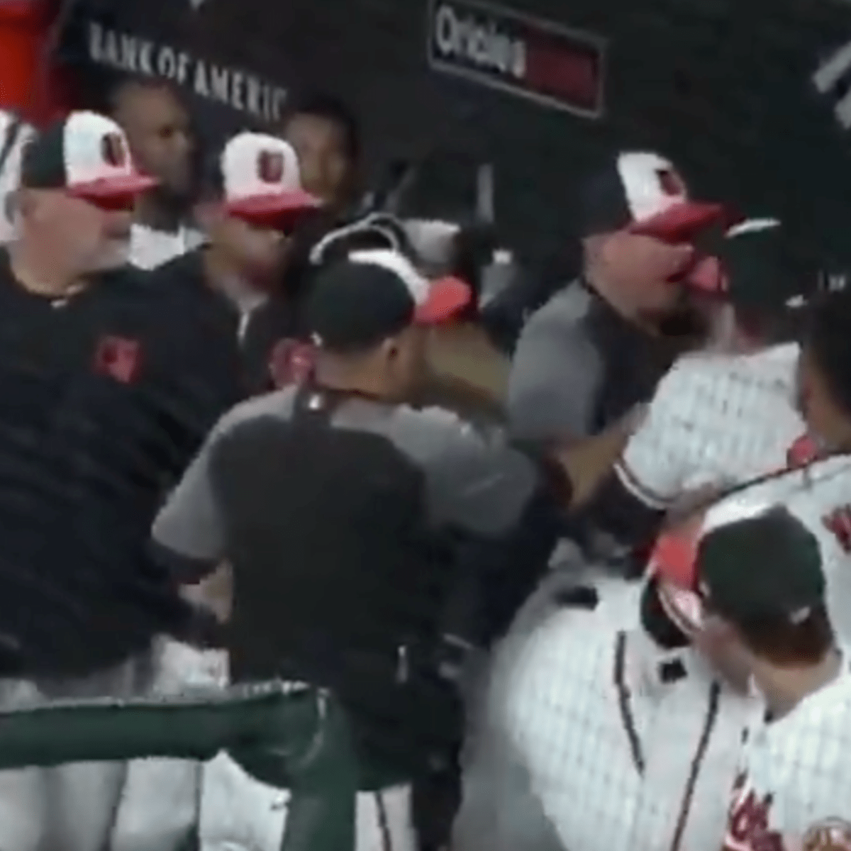 Chris Davis and Brandon Hyde go at each other in the dugout, a