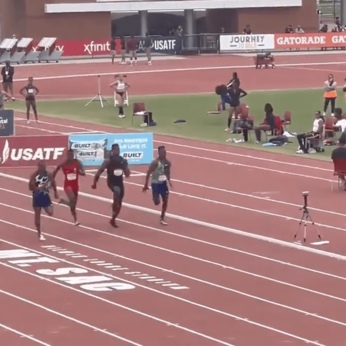 Metcalf turns in respectable 100 time, finishes last in heat