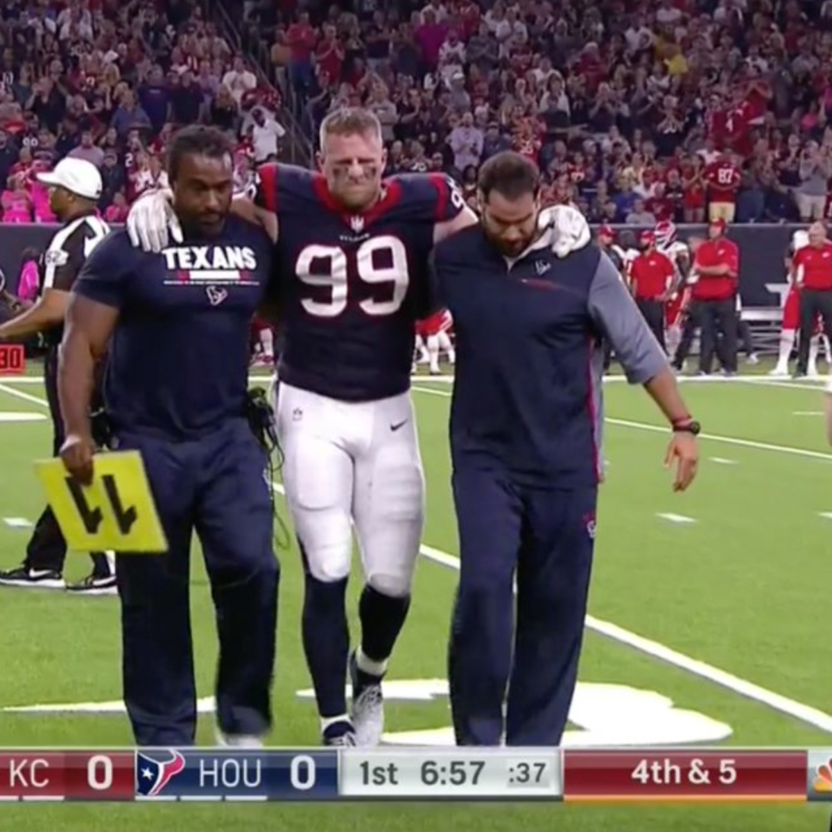 JJ Watt Makes an Emotional Entrance for the Houston Texans