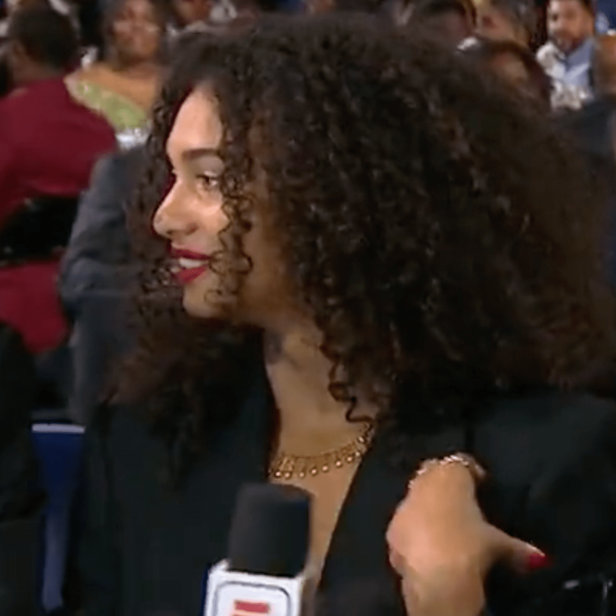 Victor Wembanyama's Sister Eve Wows in Plunging Suit at NBA Draft