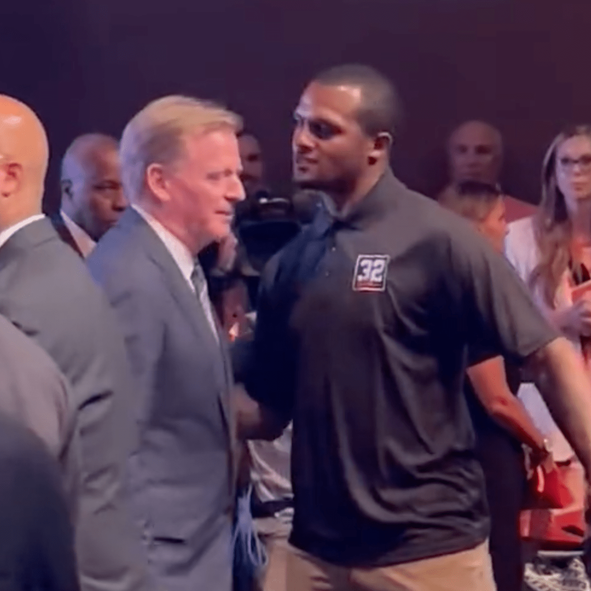 Deshaun Watson Receiving a 'Warm Hug' from NFL Commissioner Roger