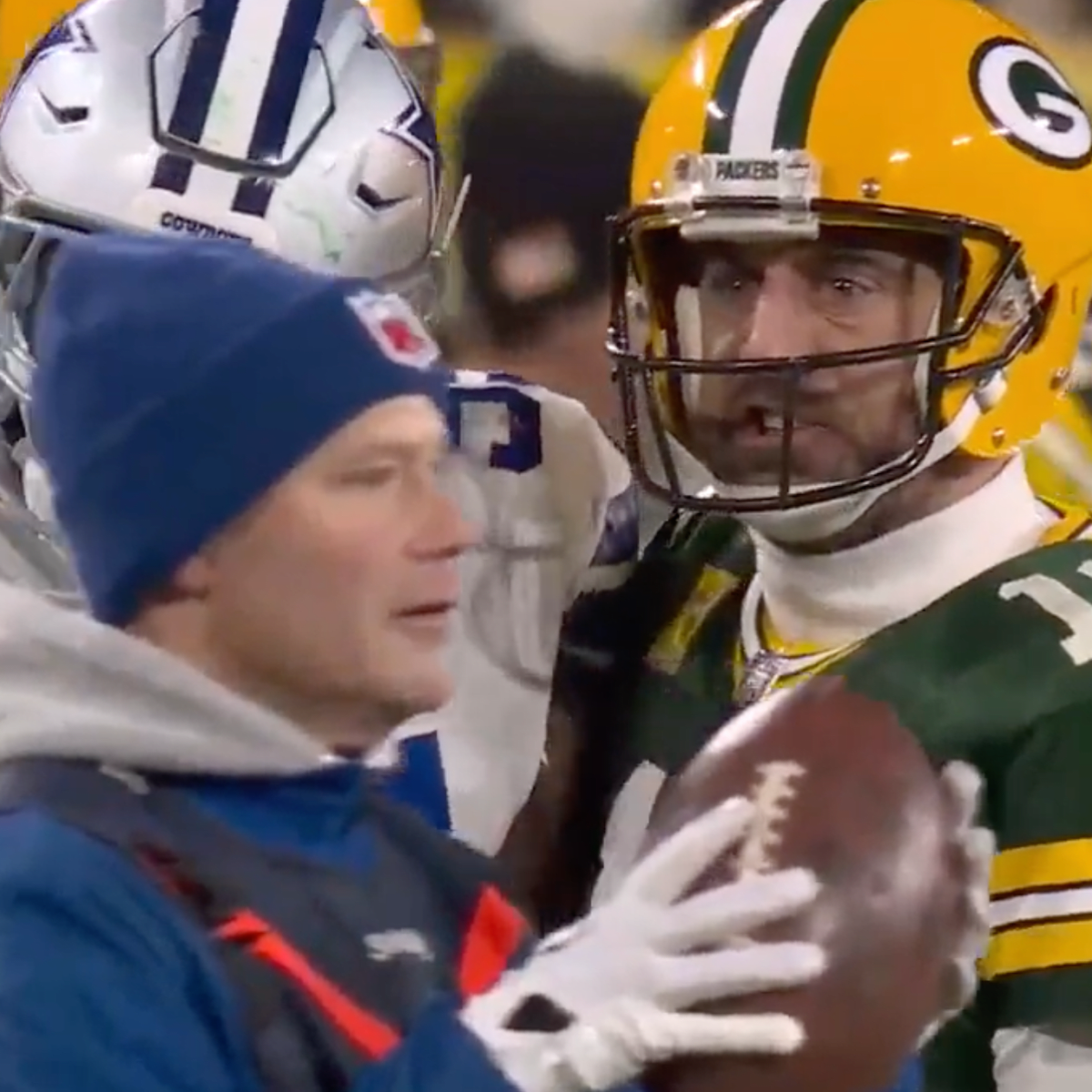 Aaron Rodgers caught shouting at Green Bay Packers head coach Matt