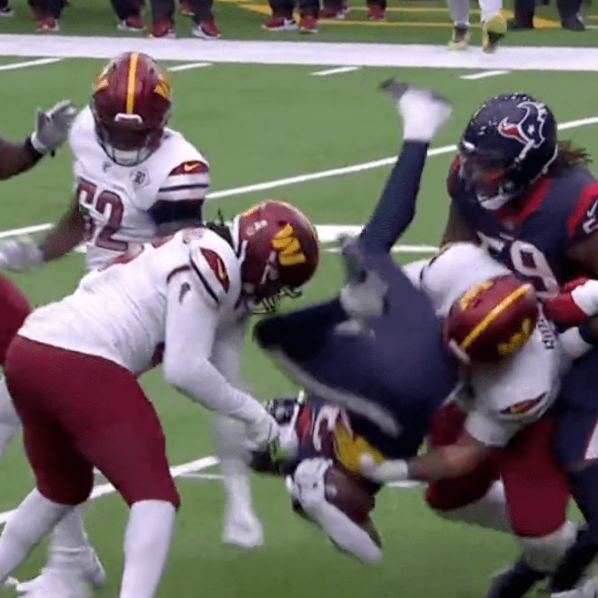 WATCH: Commanders DT John Ridgeway suplex Texans RB Dameon Pierce