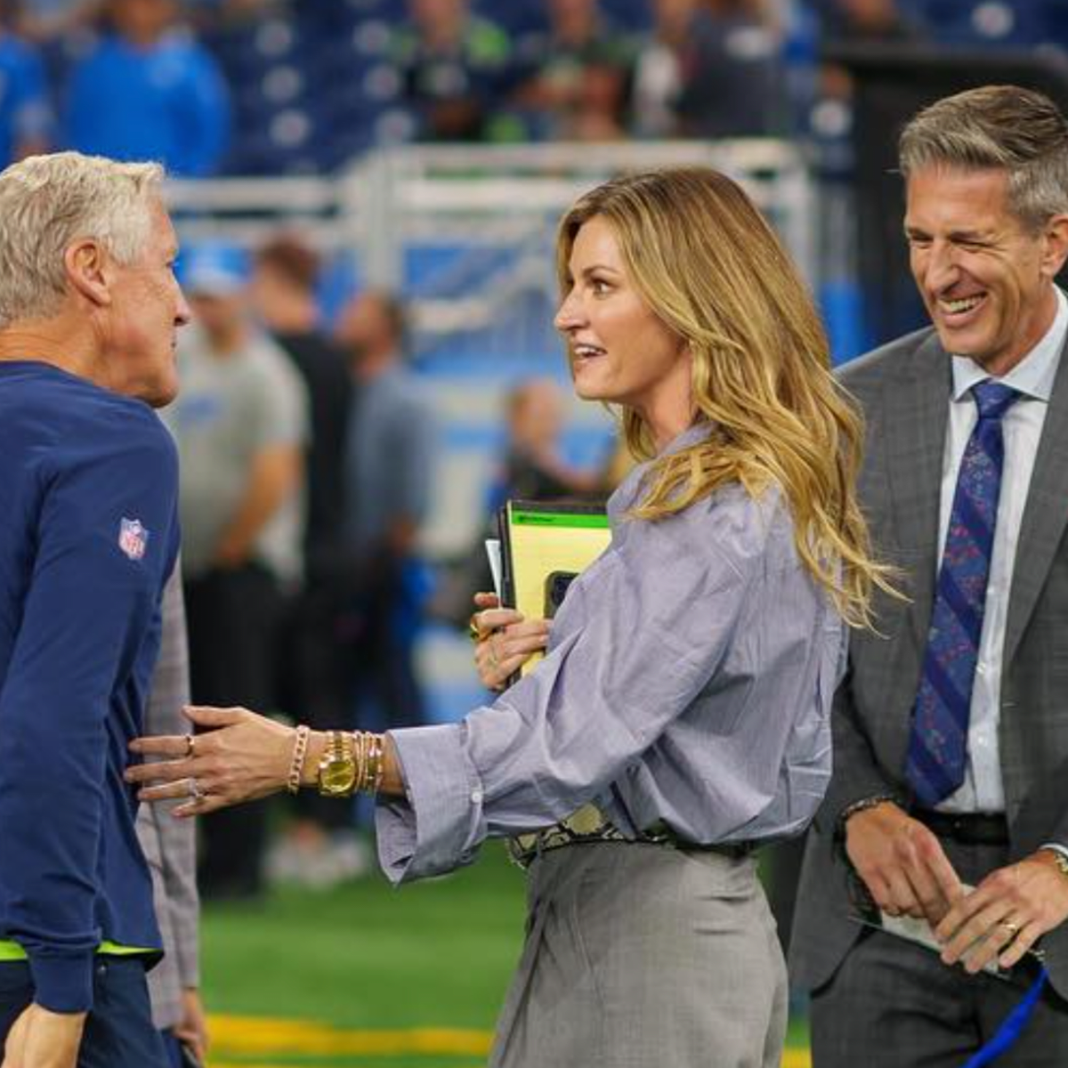 IMAGE DISTRIBUTED FOR NFL - Erin Andrews introducers WEAR, her line of NFL  clothing for women, on Tuesday, Sept. 24, 2019 in New York. (Charles  Sykes/AP Images for NFL Stock Photo - Alamy