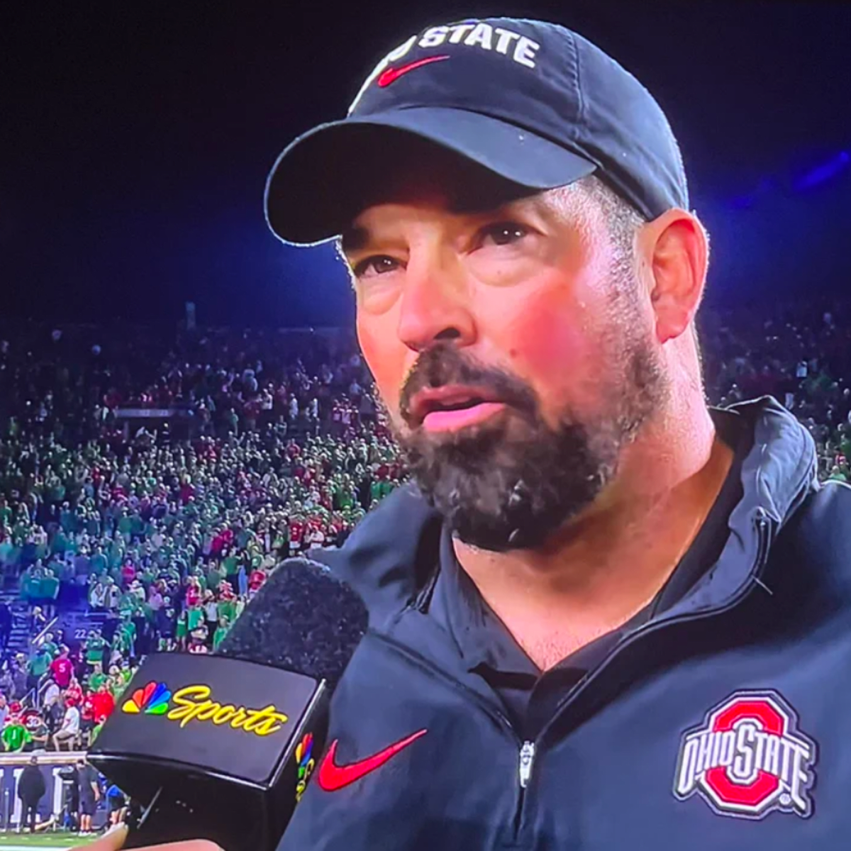 Ryan Day spent the post game interview after beating a Top 10 Notre Dame  team yelling about what 86-year-old Lou Holtz said while in a…