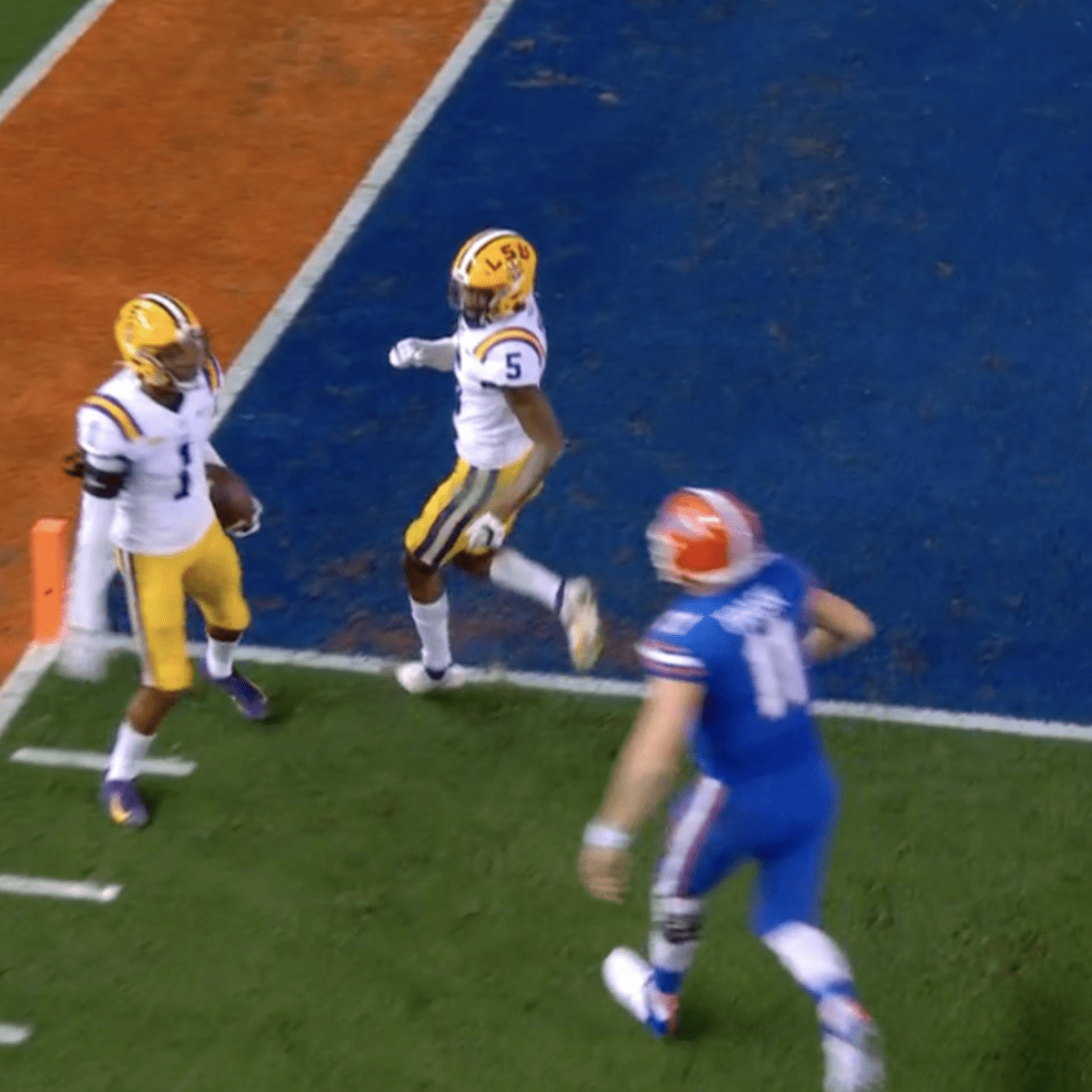 Watch LSU Cornerback Taunts Kyle Trask During Pick Six The Spun