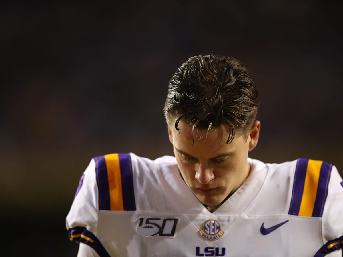 LSU QB Joe Burrow's game face can feature a scowl at times