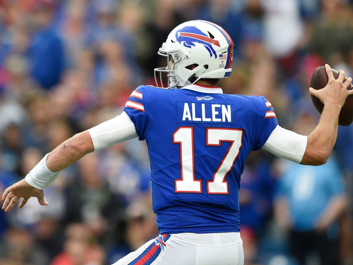 Buffalo Bills quarterback Josh Allen throws a pass downfield