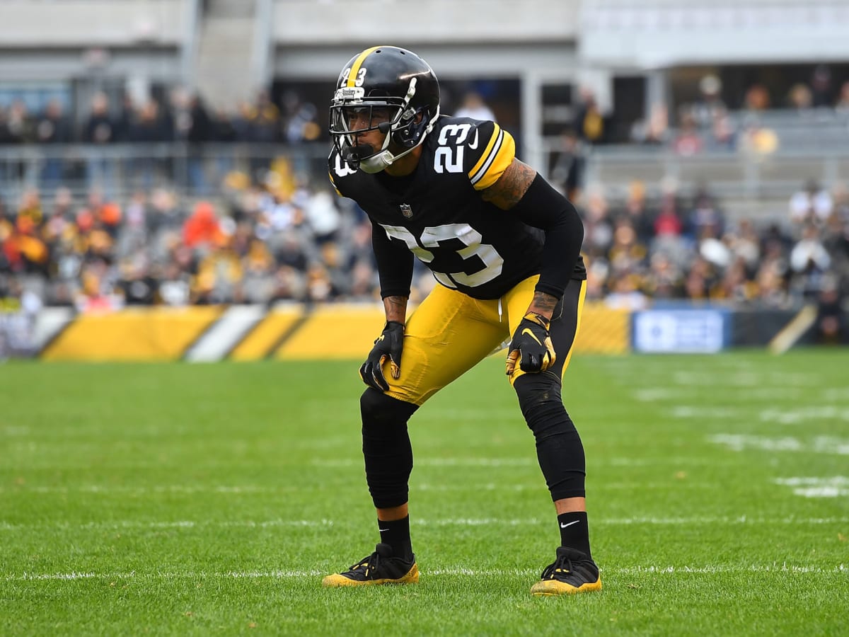 Pittsburgh Steelers cornerback Joe Haden (23) encourages fans