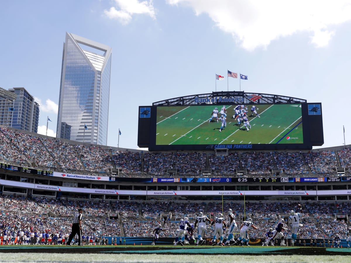 Rain empties onto NFL fan at Saints-Panthers game