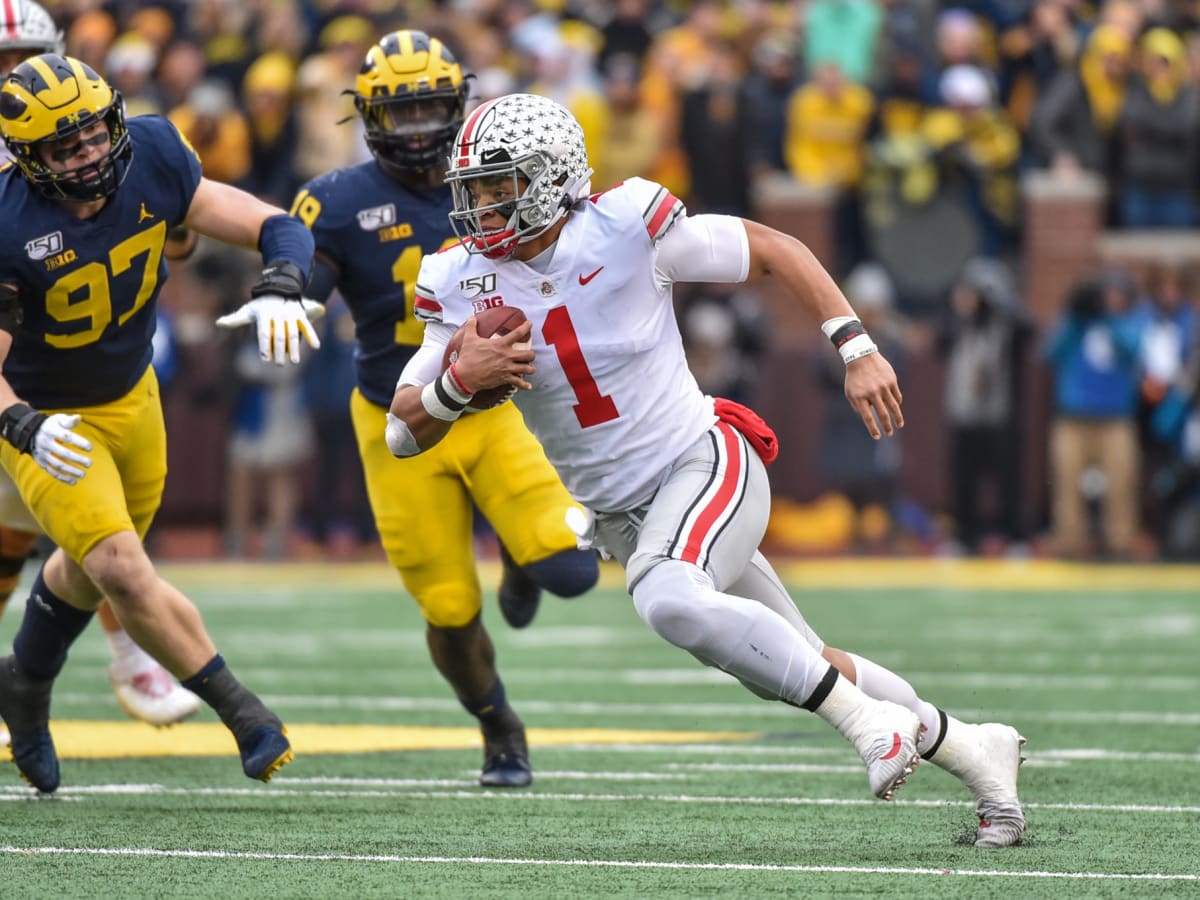 Ohio State QB Justin Fields Not Talking About His Knee Today - The