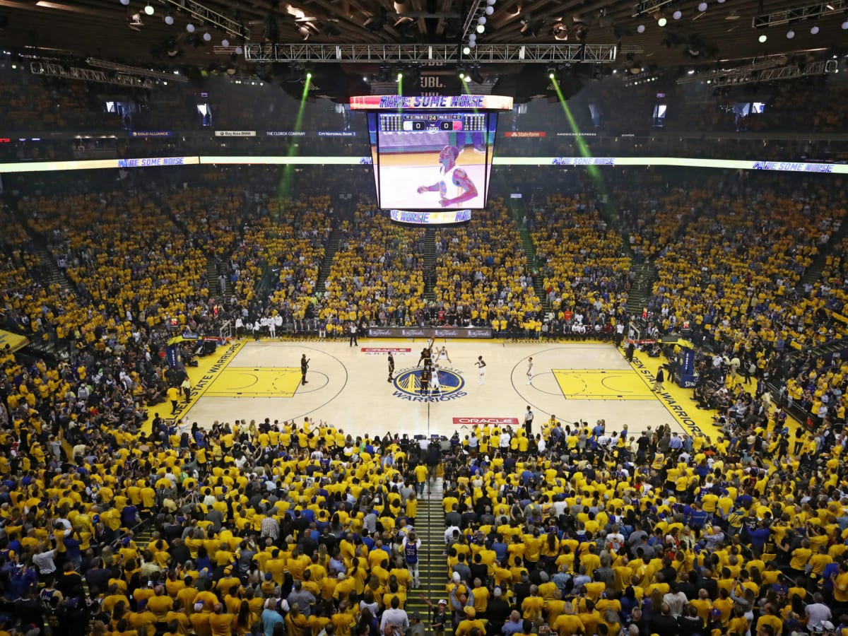 Golden State Warriors' championship banners and retired numbers as