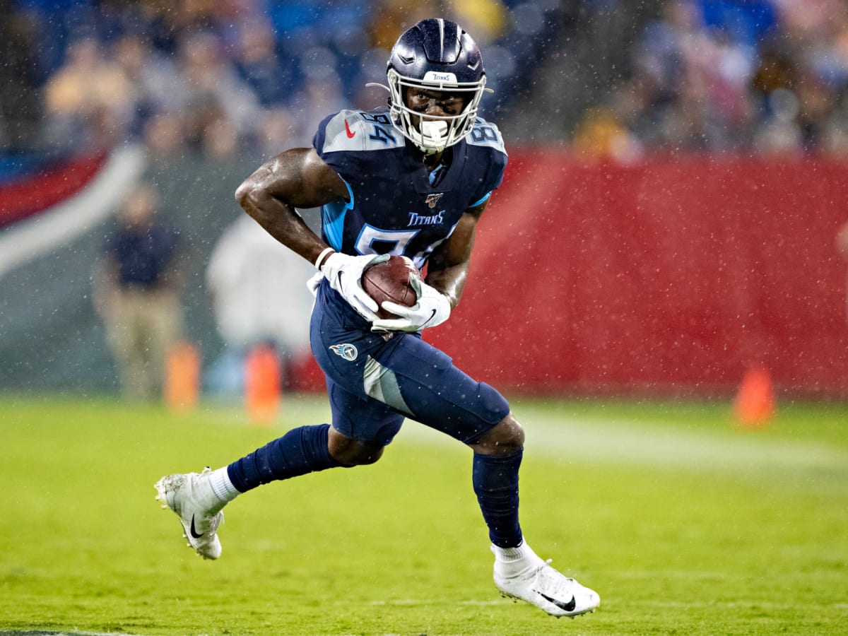 Tennessee Titans wide receiver Corey Davis (84) makes a touchdown catch  against Baltimore Raven …