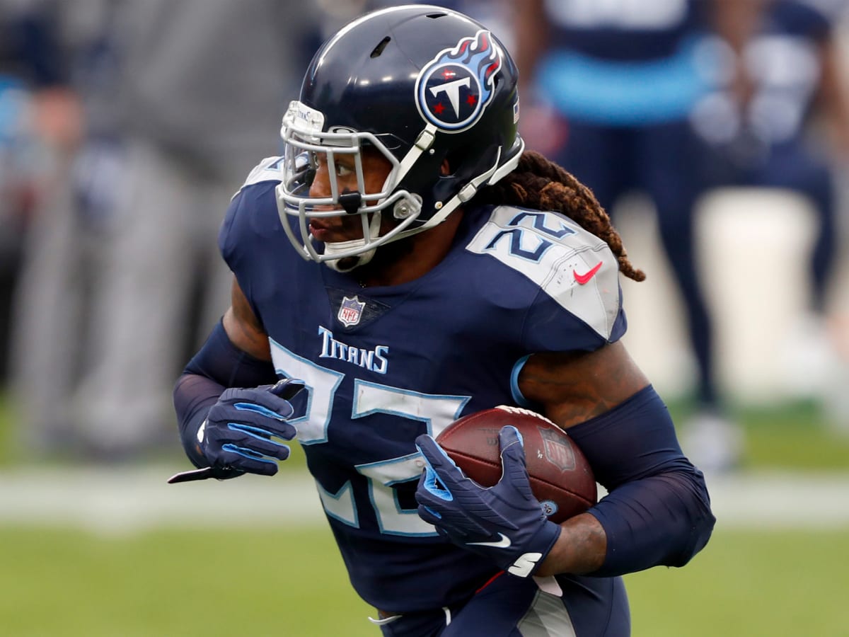 AFC running back Derrick Henry of the Tennessee Titans (22) warms up before  the Pro Bowl, Sunday, Jan. 26, 2020, at Camping World Stadium in Orlando,  Florida. (Photo by IOS/ESPA-Images Stock Photo 