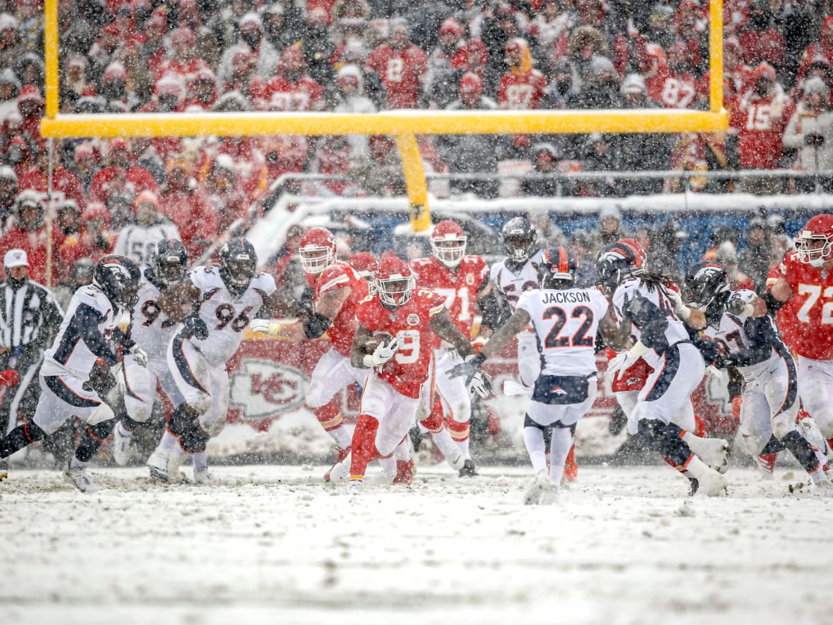 Arrowhead Stadium is covered in snow ahead of Chiefs-Colts