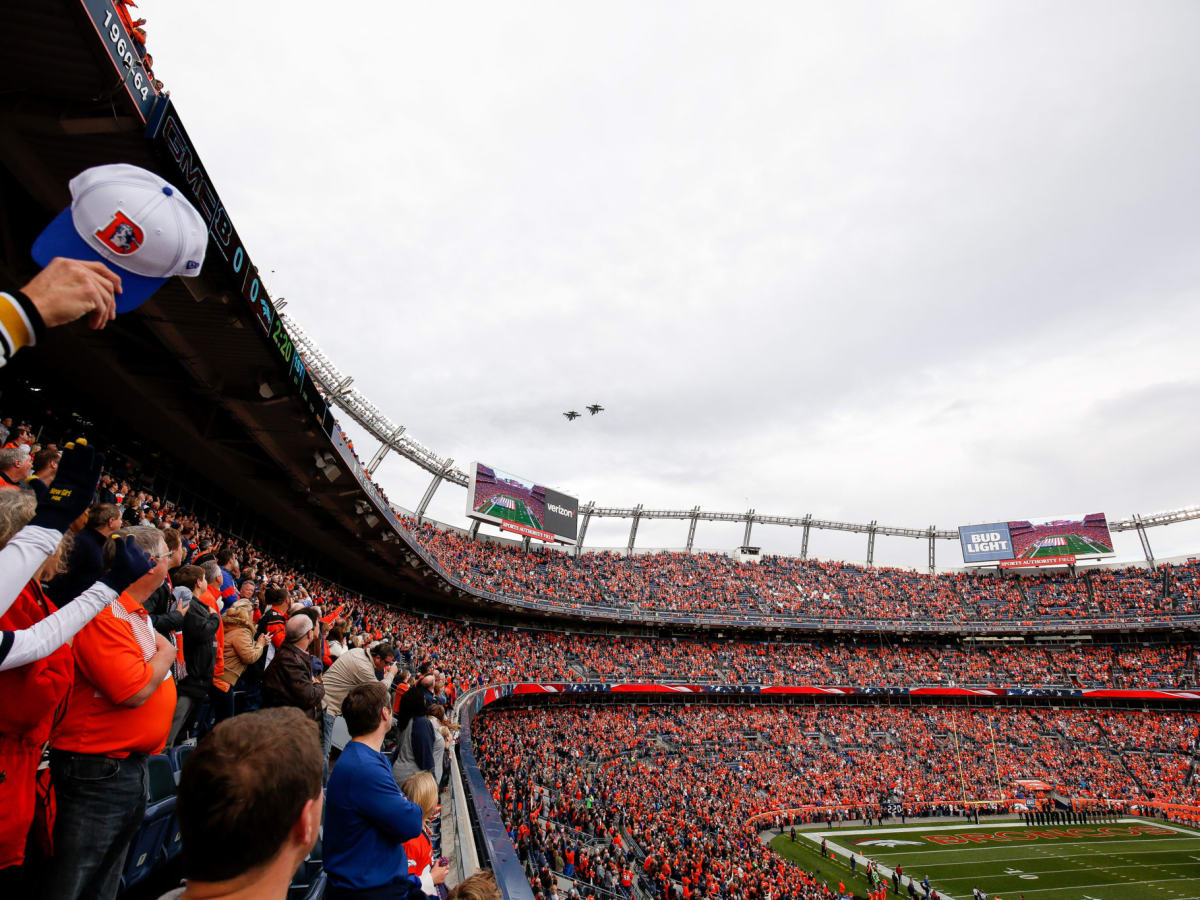 Dramatic images show fire erupting inside Denver's Mile High Stadium