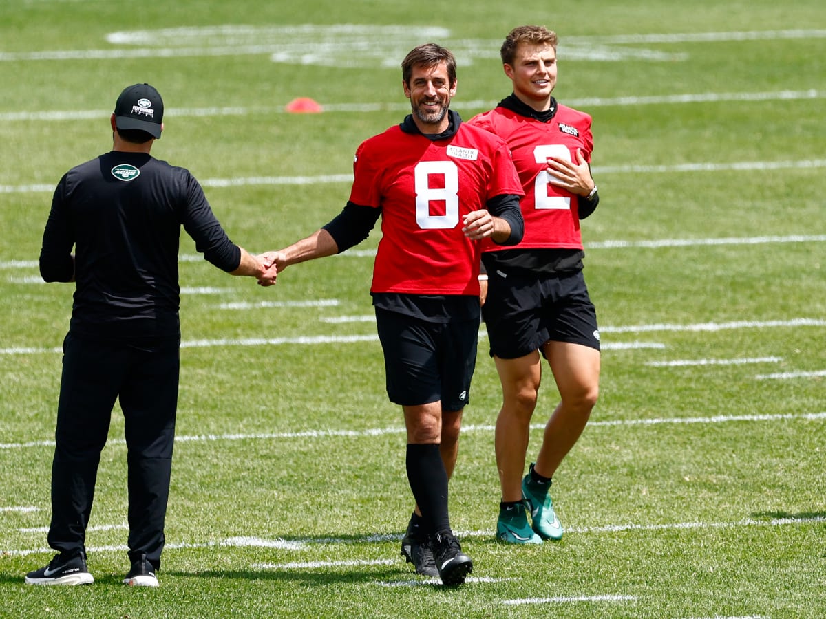 Aaron Rodgers’ training camp debut with the New York Jets is