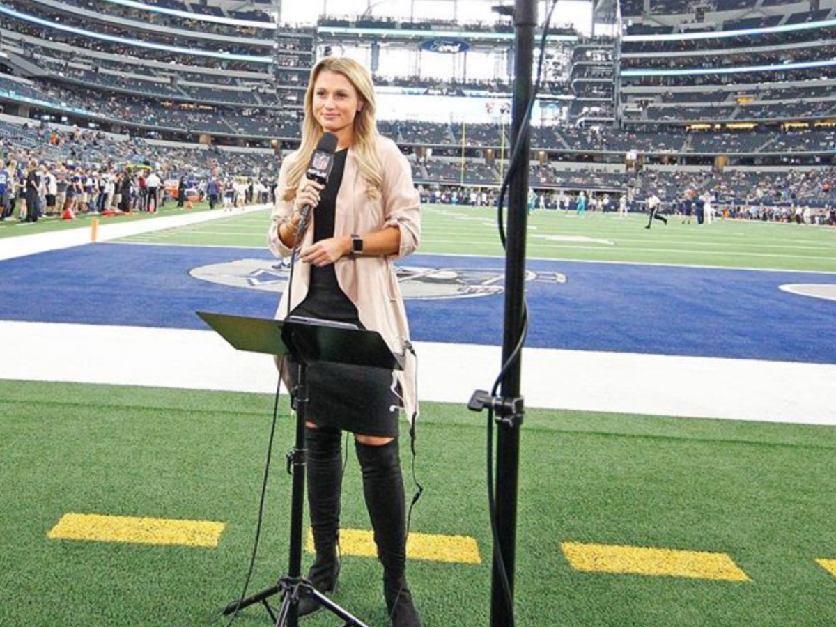 Meet Jane Slater, the stunning NFL Network star who proved she's more than  a 'pretty girl' with brutal training tackle