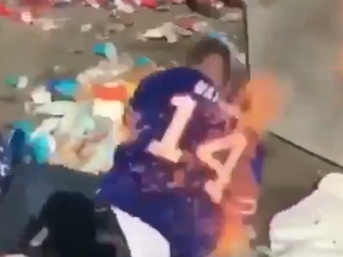 Bills Mafia Fan Jumping thru Table 