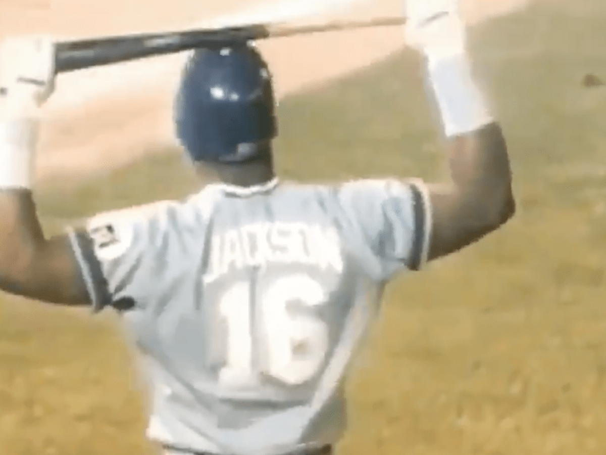 Bo Jackson at bat during a spring training game in Terry Park Ball