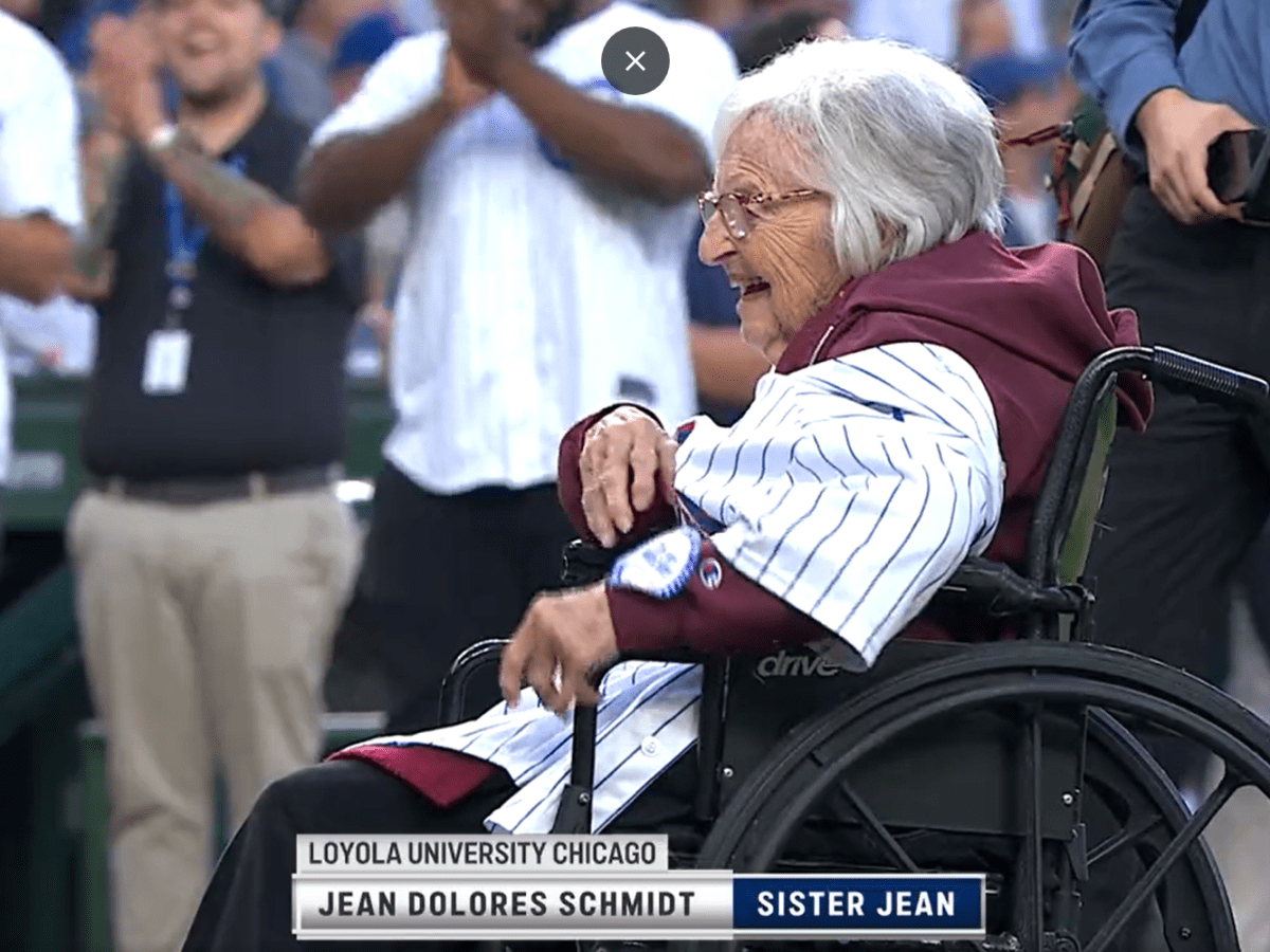 Sister Jean, Age 103, Threw Out a Pretty Incredible First Pitch at the Cubs  Game - Bleacher Nation