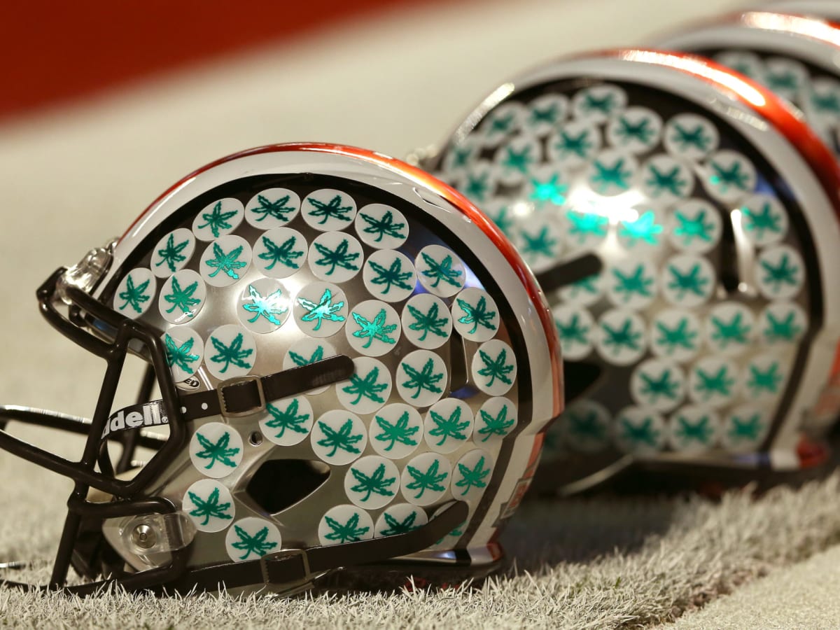 Buckeye stickers on football helmets 2025