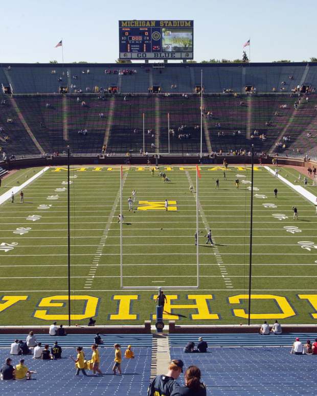 A general view of Michigan's football stadium prior to a game.