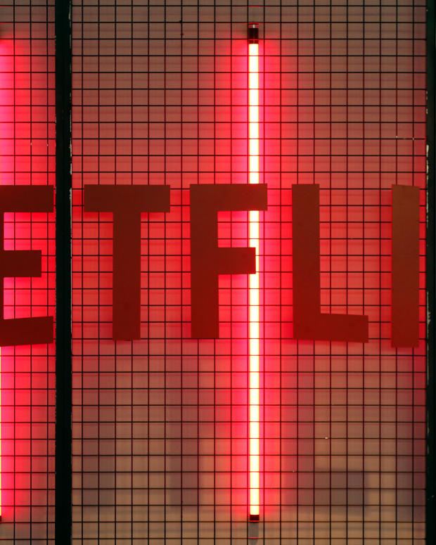 Netflix logo in Paris.