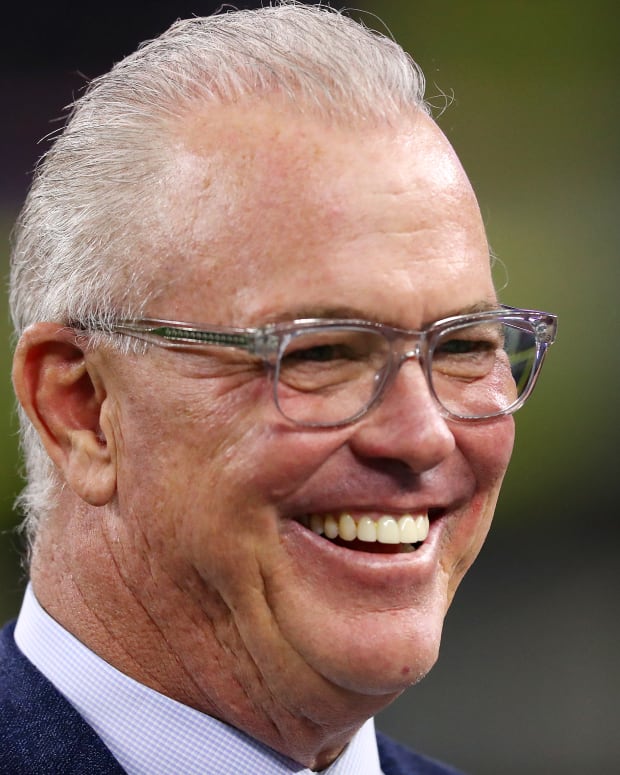 ARLINGTON, TEXAS - NOVEMBER 10: Dallas Cowboys CEO Stephen Jones looks on before the game between the Minnesota Vikings and the Dallas Cowboys at AT&T Stadium on November 10, 2019 in Arlington, Texas. (Photo by Tom Pennington/Getty Images)