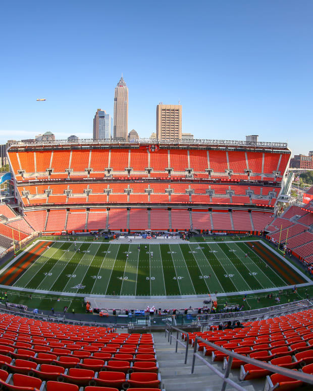 General view of FirstEnergy Stadium, home of the Cleveland Browns.